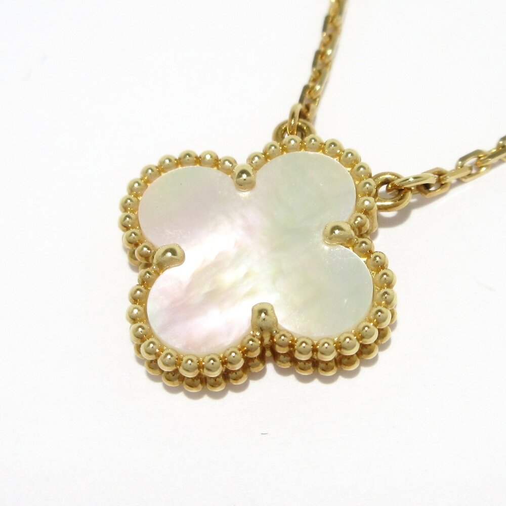 Van Cleef & Arpels Vintage Alhambra Necklace 18K Yellow Gold Mother of Pearl